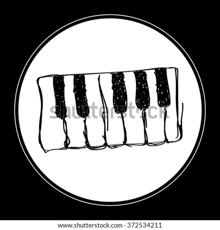 Simple hand drawn doodle of piano keys
