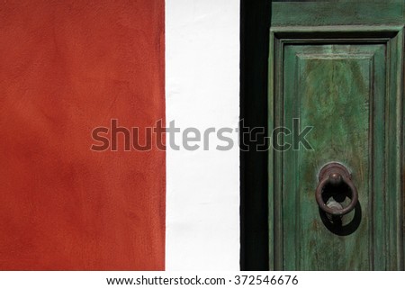 wall of a Sicilian palace color flag Italy