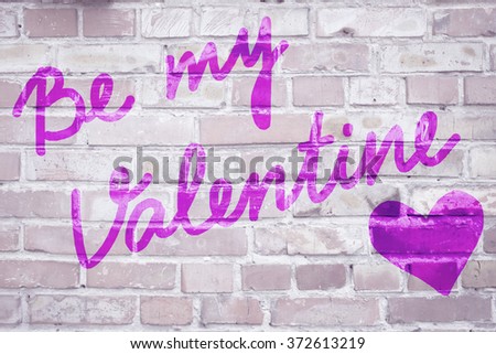 St. Valentine's day. Text on the wall