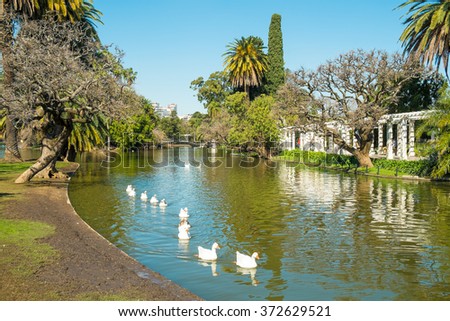 Downtown Buenos Aires parks in the Palermo neighborhood known as Palermo Woods Royalty-Free Stock Photo #372629521