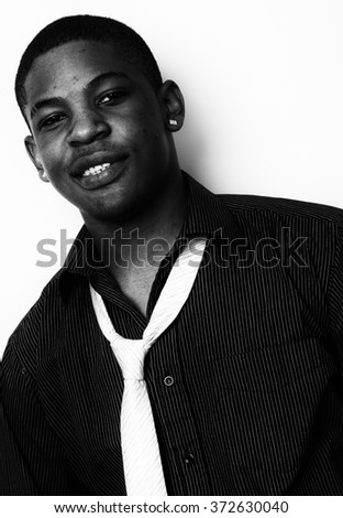 Black and White High Contrast African American Male