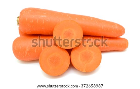 Carrot with slices isolated on white background
