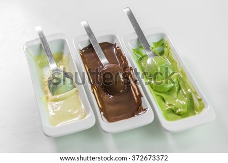 Picture of white,black and greentea chocolate mixed