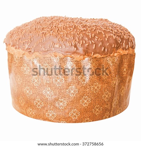 Vintage looking Panettone traditional Christmas Italian cake from Milan