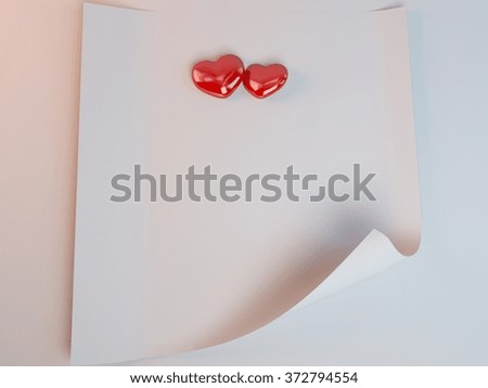 Love letter icon with 3d hearts Illustration in a white stage 
