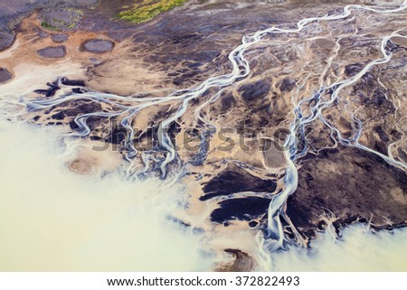 Iceland - Rivers - Aerial view