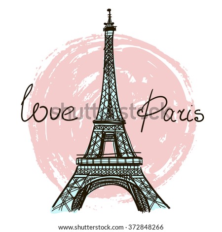 World famous landmark series: Eiffel Tower, Paris, France. Love Paris.