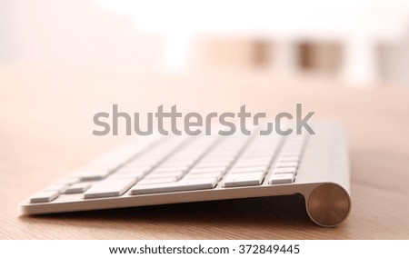 Aluminum computer keyboard on table