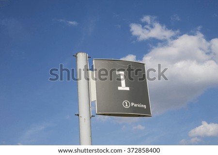 One sign on a sky background, for valet parking