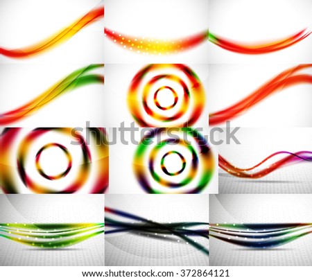 Wave backgrounds set, abstract vector