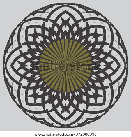 Ornamental round floral pattern. Colorful ornament. Vector. Mono