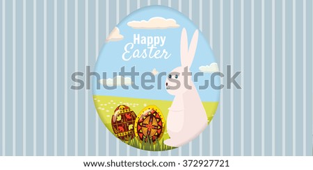 Greeting card Easter Eggs with dandelions, vector illustration