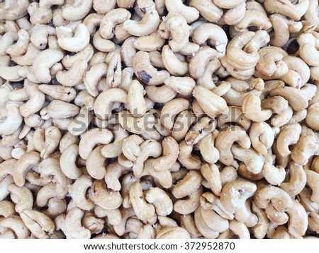 Cashew nuts closeup.
