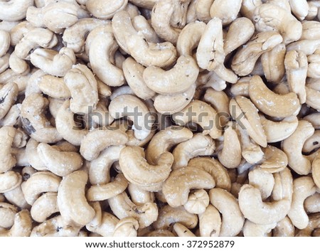 Cashew nuts closeup.