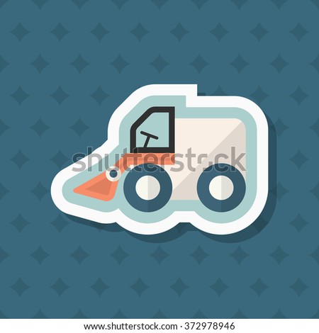 Forklift toy icon , Vector flat long shadow design. Children's toys concept.