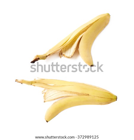 Banana peel skin isolated