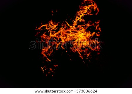 Abstract Fire flame on black background