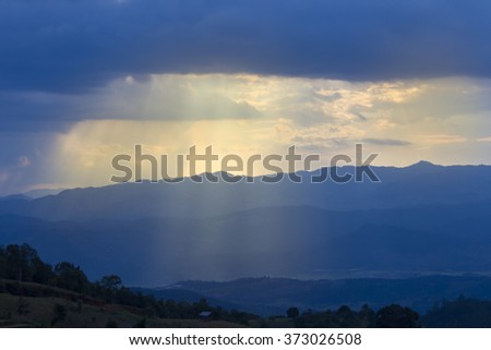Beautiful Ray of  Light  and cloud, Dark tone.