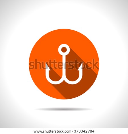 Barbed fish hook vector icon
