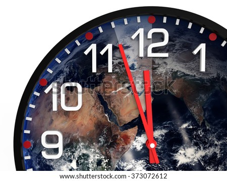 World time doomsday 23.57 hrs., Just three minutes End of the World. Elements of this image furnished by NASA
