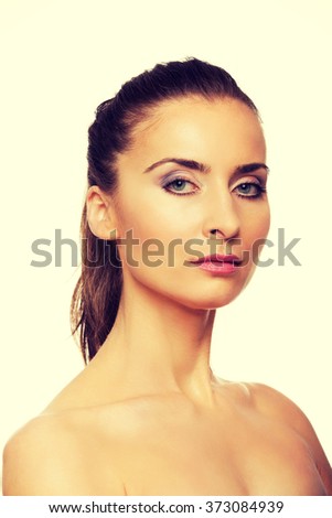 Beautiful adult woman with make up.