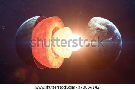 Earth core structure. Elements of this image furnished by NASA Royalty-Free Stock Photo #373086142