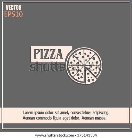 Vector illustration of icon for advertising pizza