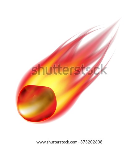 Meteorite isolated on white photo-realistic vector illustration
