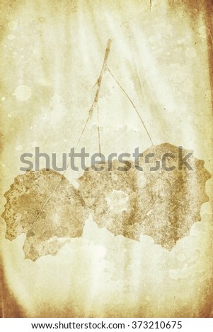 grunge paper with autumn leaves watermark