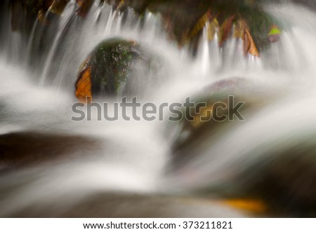 Details landscape with silky water