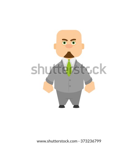 Isolated iconic businessman on a white background