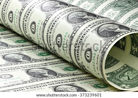 1 US Dollar uncut sheet Royalty-Free Stock Photo #373239601