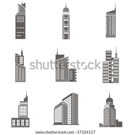 Vector illustrations of skyscrapers. Great design elements for various projects!
