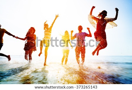Friendship Freedom Beach Summer Holiday Concept Royalty-Free Stock Photo #373265143