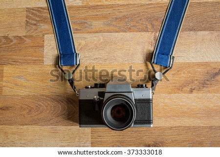 top view photo of professional retro camera

