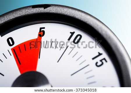 Macro Of A Kitchen Egg Timer - 5 Minutes Royalty-Free Stock Photo #373345018