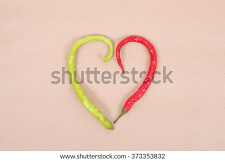 red chile pepper in the form of a heart 