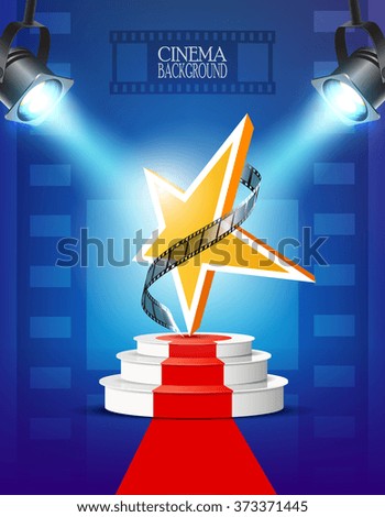 Cinema background with star and podium.