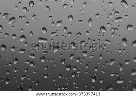 Water drops on gray background closeup