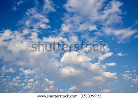 White clouds with blue sky background, beautiful sky