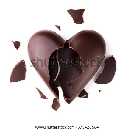 Chocolate broken heart Royalty-Free Stock Photo #373428664