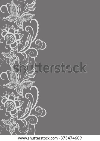 Abstract silhouettes invented decorative flowers leaves and butterflies. It may be for decoration backgrounds or other kinds of design