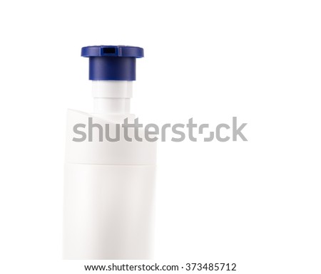 Pump Plastic lotion bottle isolated on white background