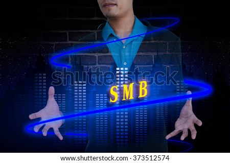 SMB message double exposure concept with business idea