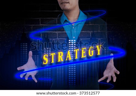STRATEGY message double exposure concept with business idea