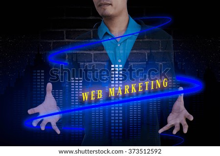 WEB MARKETING message double exposure concept with business idea