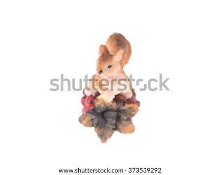 squirrel toy on a white background 