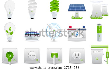 Energy and electricity set 15 icons