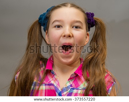 Surprised teenager girl