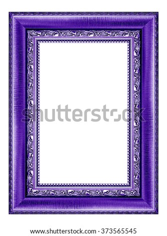 purple picture frame isolated on white background.